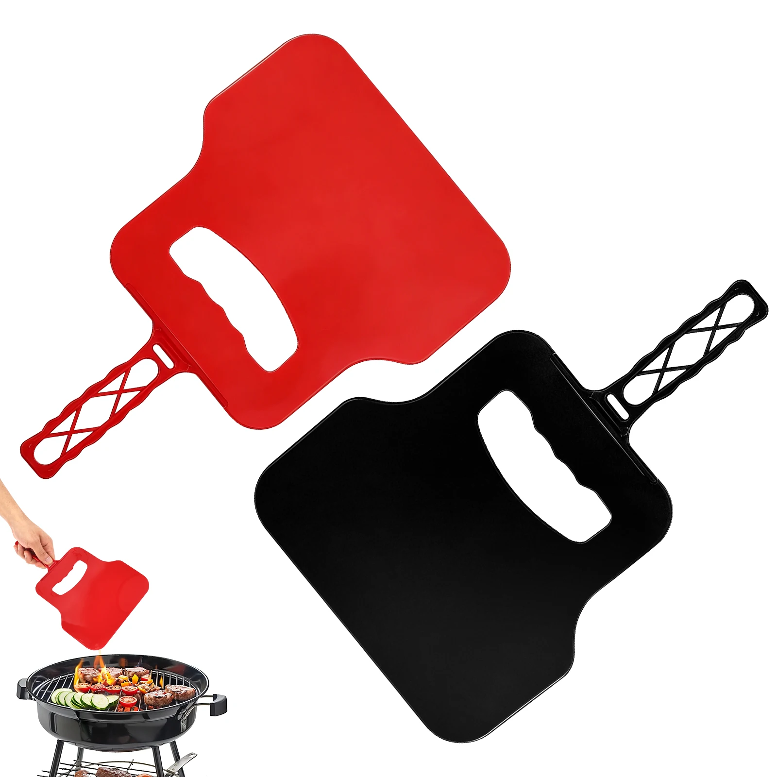 Camping Cooking Device - 手動風車プラスチック製ハンドファンポータブルファイヤースターターツール、屋外キャンプ、バーベキューグリル、ピクニック、庭、パティオ、バーベキュー用