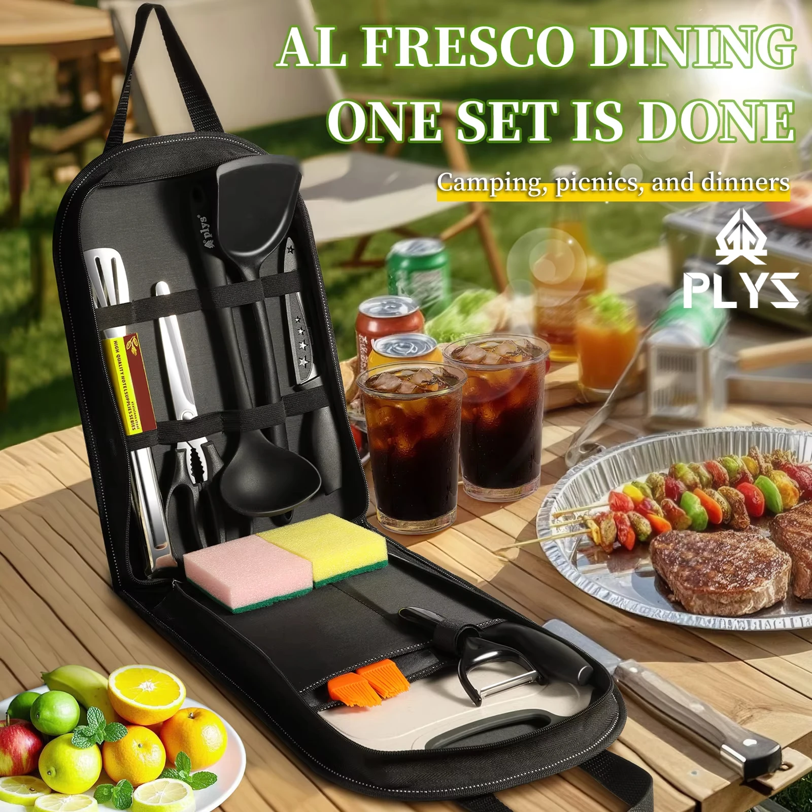 Camping Cooking Bundle - ポータブルアウトドア用品 10 個セット アウトドア バーベキュー キャンプ