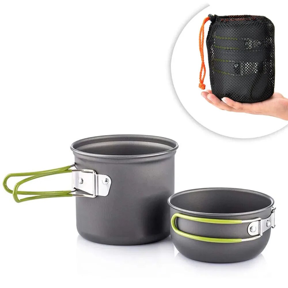 Camping Cooking Recipes - キャンプ調理器具混乱キット超軽量キャンプポットセット屋外調理食器ハイキングトレッキングピクニック釣り登山