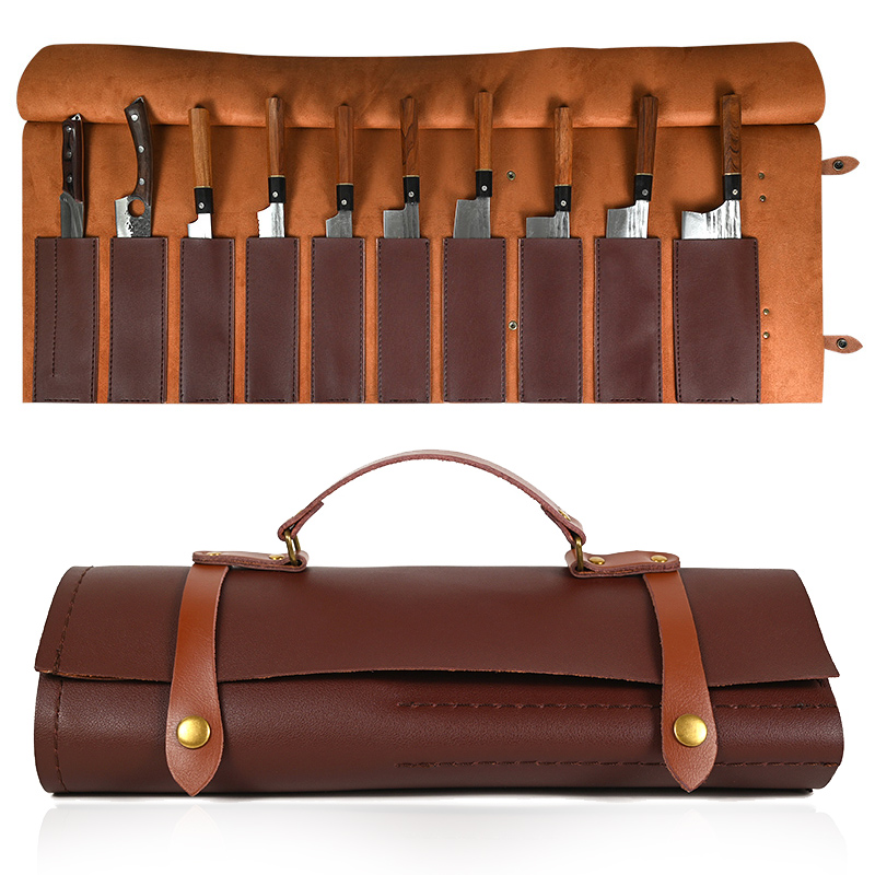 Camping Cooking Organizer - ポータブルキッチンナイフロールバッグ、8、9、11スロット、折りたたみ式、キャンプ、ピクニックキャリーケース、シェフ、調理、ポケットオーガナイザー、ツール