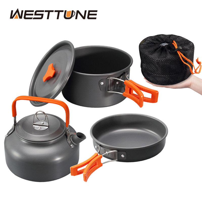 Camping Cooking And Eating - WESTTUNE キャンプ調理器具キット アルミ アウトドア ポータブル クッキングセット