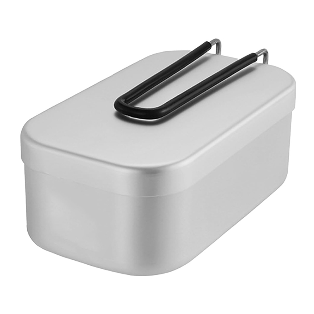 Camping Cooking And Eating - 800 ミリリットルアルミ弁当箱屋外キャンプ調理器具食器折りたたみハンドルピクニックボックス調理食品弁当箱ハイキング用