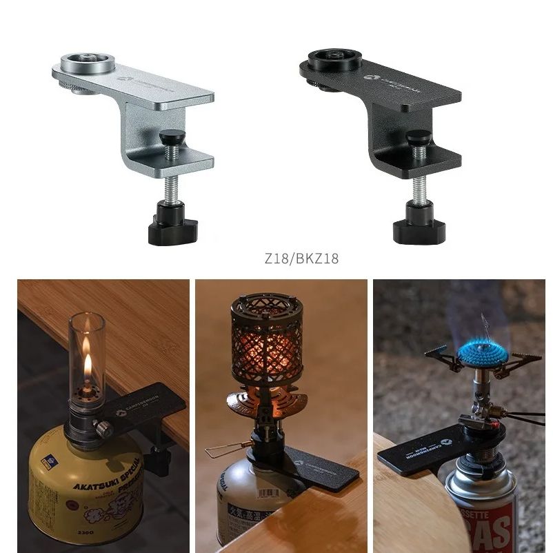 Camping Cooking Equipment - キャンプデスクトップクリップ延長アクセサリーフラットガスタンクランプストーブヘッド加熱ストーブテーブル固定クリップキャンプムーン Z18