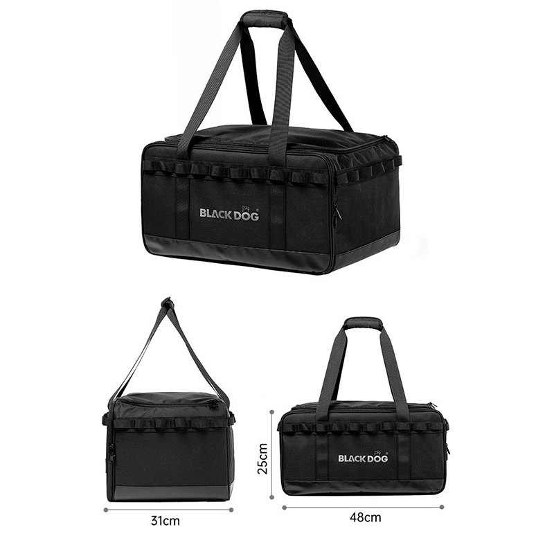 Camping Cooking Organizer - ブラックドッグキャンプ収納バッグ、ポータブル雑貨バッグ、大容量、屋外収納バッグ、ギア仕分け、オックスフォード生地、300d