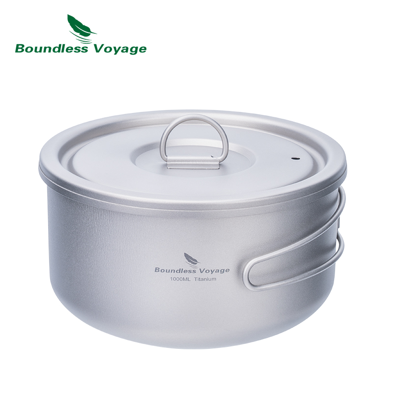 Camping Cooking Organizer - ふた付きのキャンプ用チタンポット,超軽量,屋外料理,単層,弁当箱,折りたたみ式ハンドル,ti2041C
