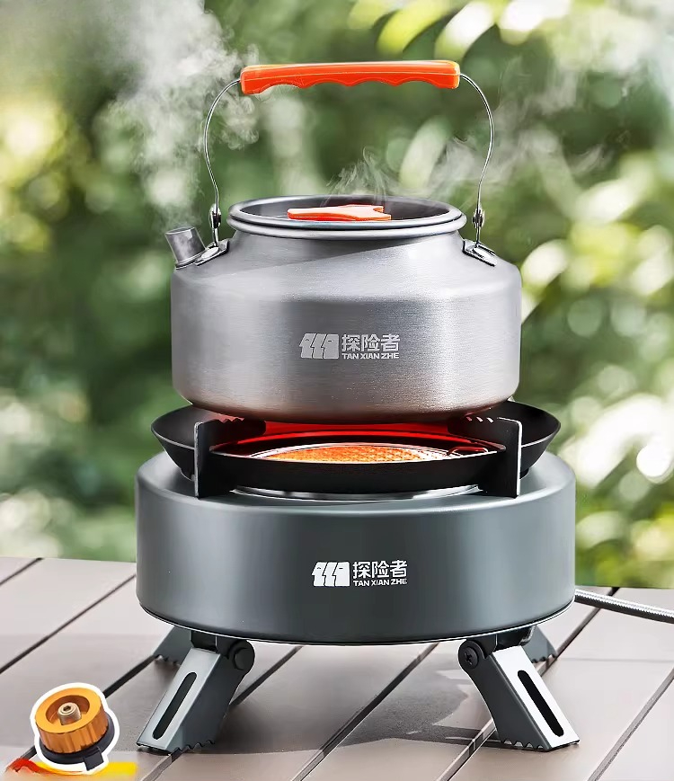 Camping Cooking Gas Stove Portable Tool - ポータブル分割ガスストーブ屋外キャンプピクニック調理バーナーツールセット防風カセットストーブ機器燃料タンクボックスなし