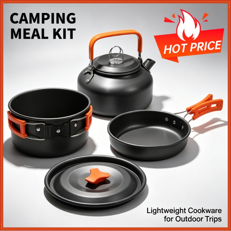 Camping Cooking Recipes - キャンプクッキングセット キャンプ調理器具 旅行用食器 アウトドアピクニックセット ティーポット 2～3人用