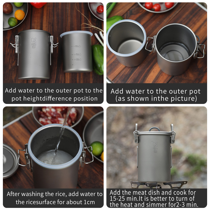 KEITH 純チタン製 炊飯クッカー 900ml 超軽量 折 - Camping Cooking Equipment のレビューと価格