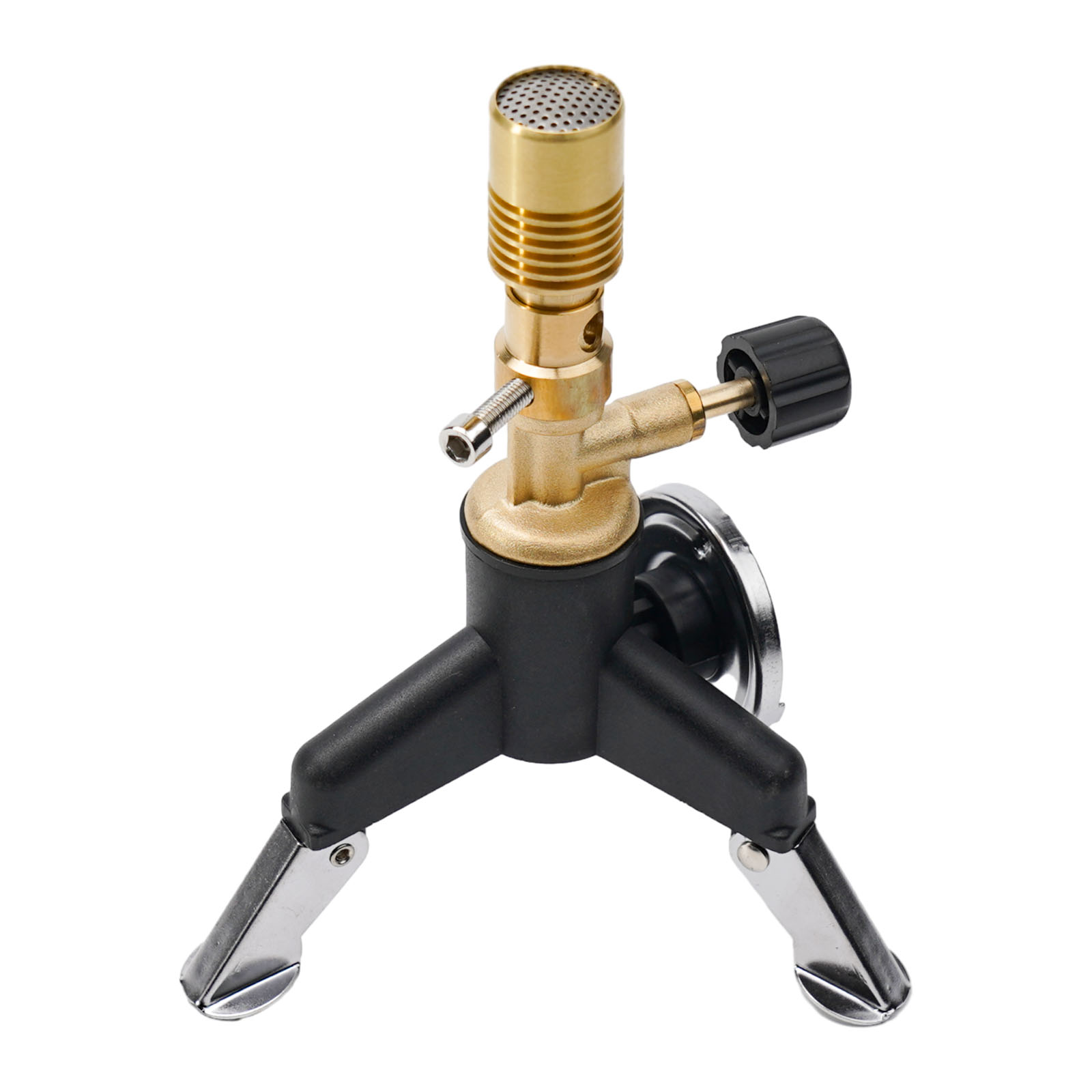 ポータブル真鍮製ブンゼンバーナー、ライトガストーチ、ダークブ - Camping Cooking Gas Stove Portable Tool のレビューと価格