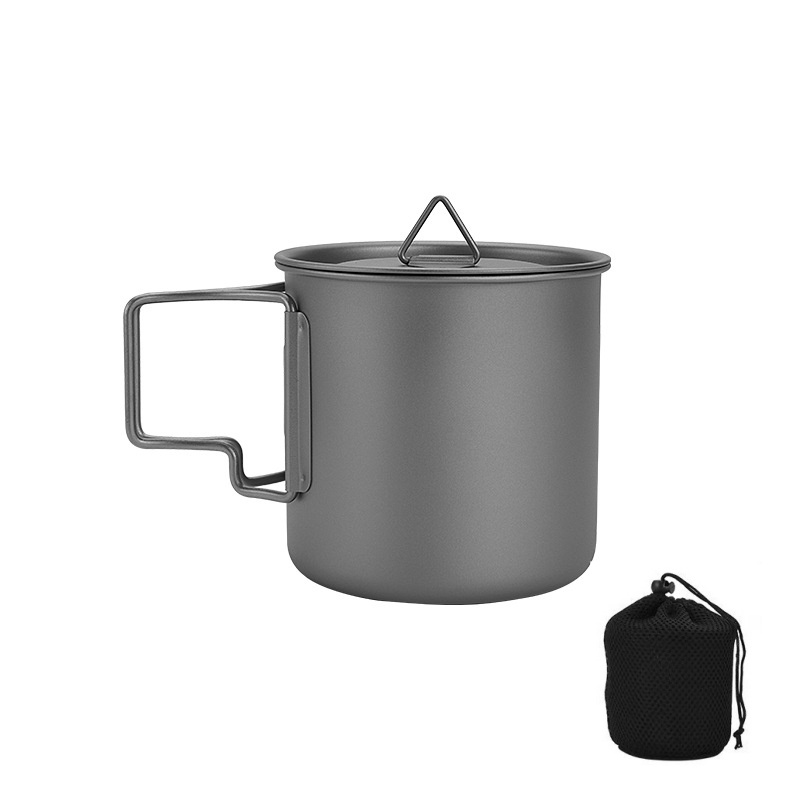 チタン製キャンプマグ 折りたたみハンドル付き 軽量ポータブル - Camping Cooking Recipes のレビューと価格