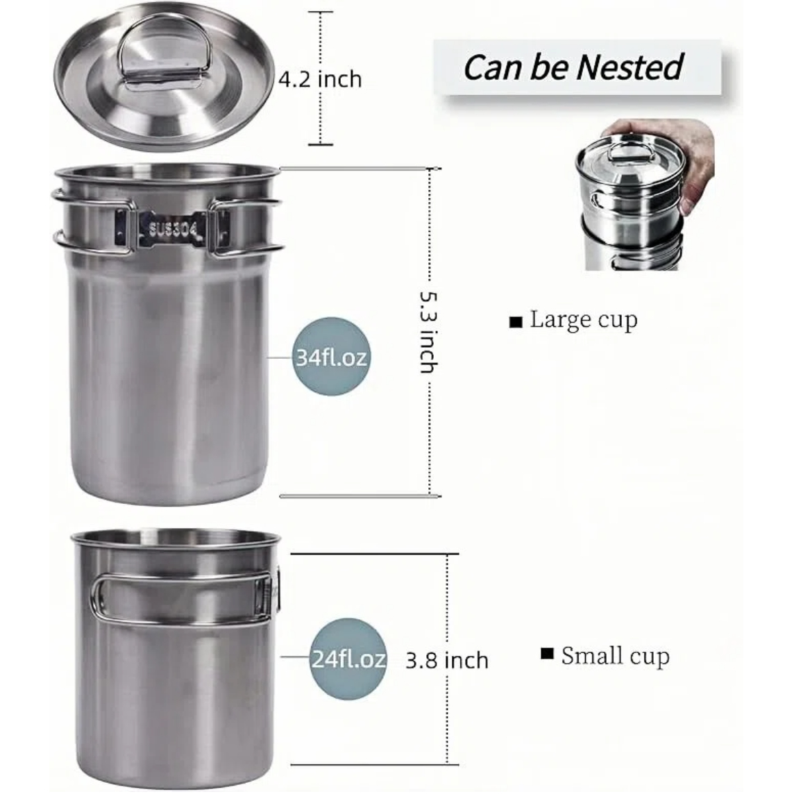 折りたたみ式キャンプカップマグカップキャンプポット調理器具3 - Camping Cooking Equipment のレビューと価格