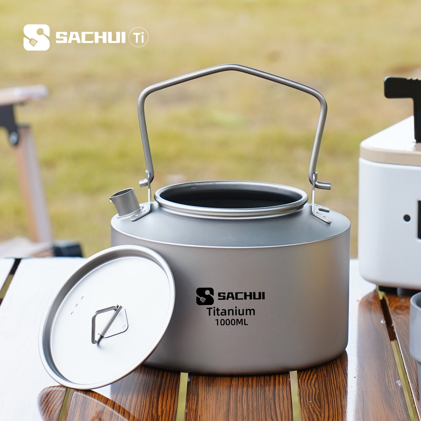 1000 ミリリットル純チタンケトル屋外超軽量茶コーヒーポッ - Camping Cooking Equipment のレビューと価格