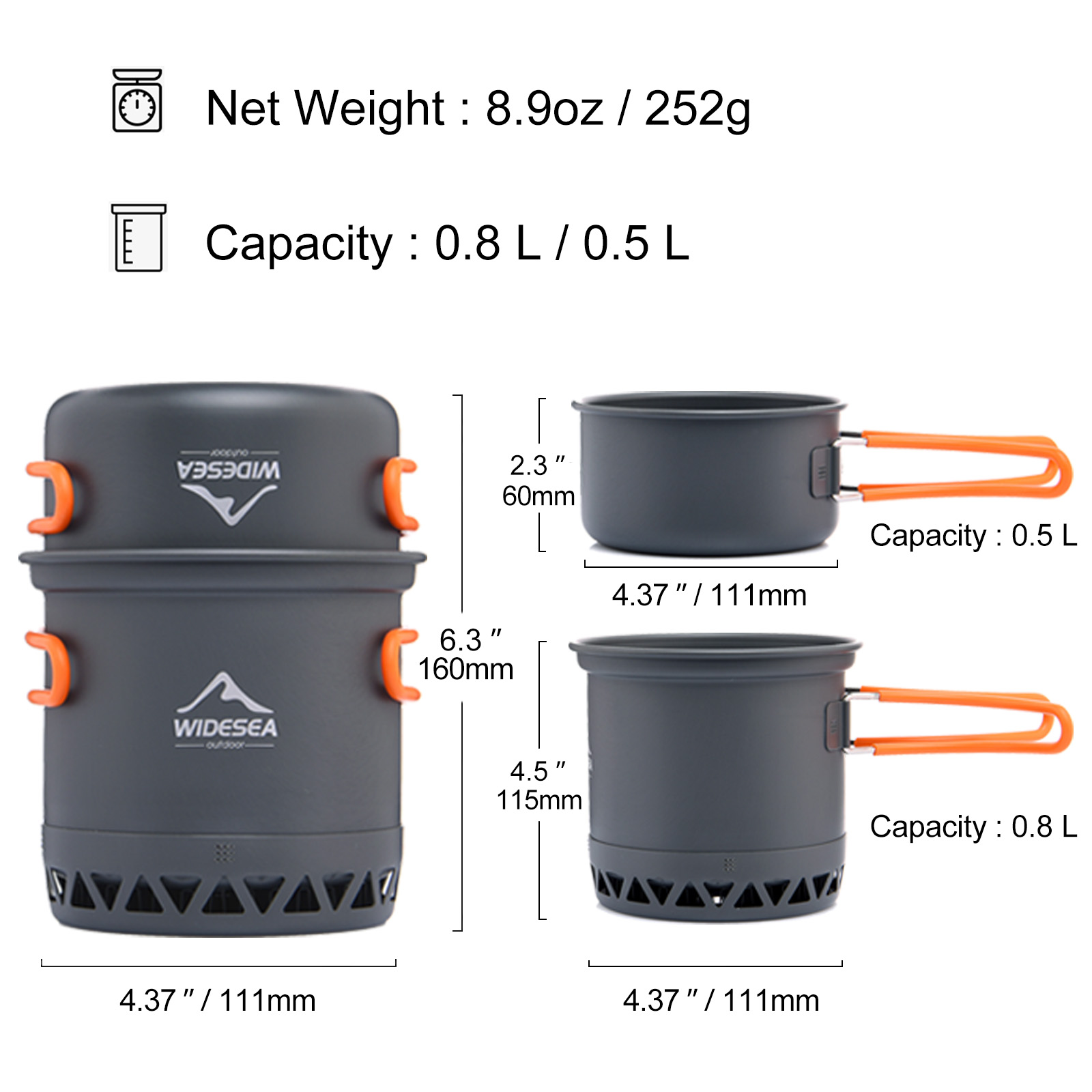 幅の屋外調理ケトルセット、キャンプポット、調理器具、加熱調理 - Camping Cooking Bundle のレビューと価格