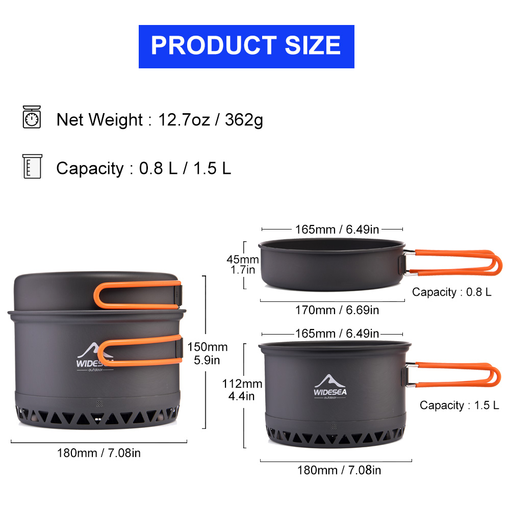 幅の屋外調理ケトルセット、キャンプポット、調理器具、加熱調理 - Camping Cooking Bundle のレビューと価格