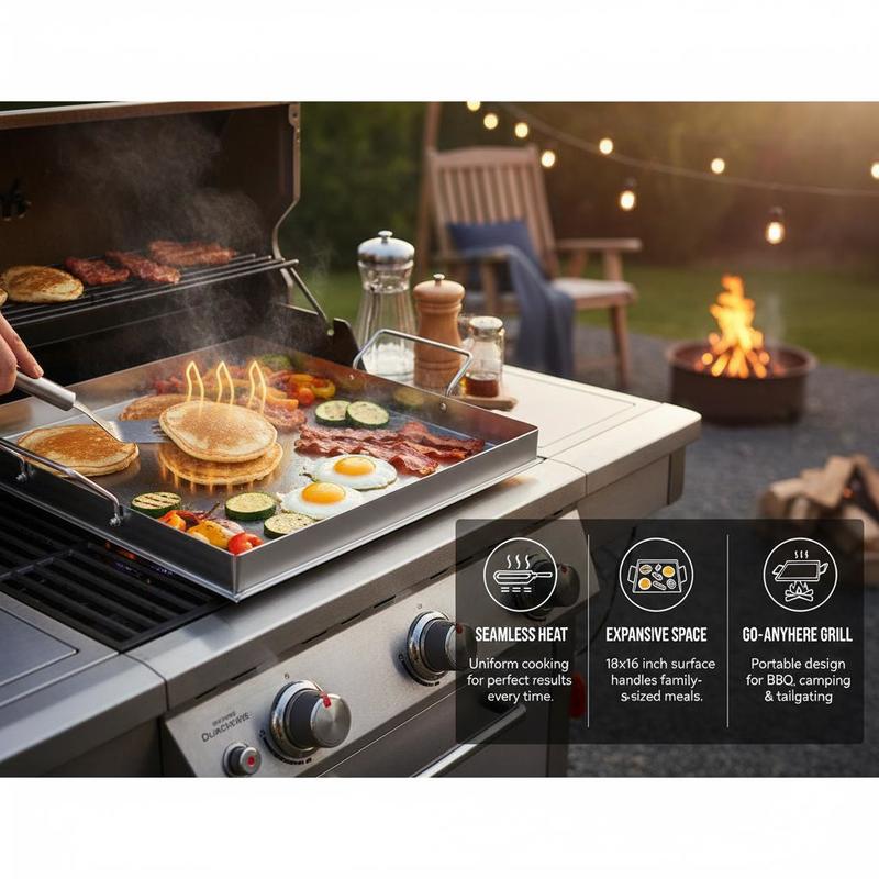 ユニバーサルフラットトップグリドル 18x16インチ キャン - Camping Cooking And Eating のレビューと価格