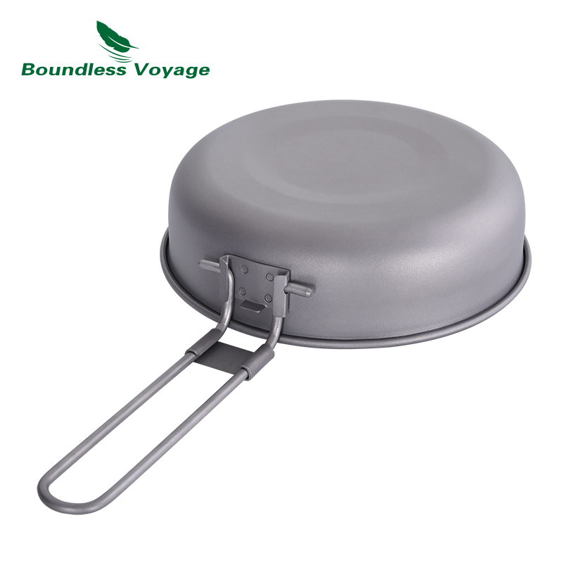 折りたたみ式ハンドル付き超軽量チタンフライパン,屋外キャンプ - Camping Cooking Equipment のレビューと価格