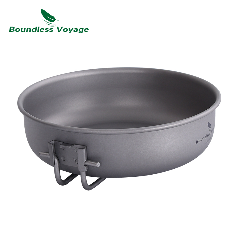 折りたたみ式ハンドル付き超軽量チタンフライパン,屋外キャンプ - Camping Cooking Equipment のレビューと価格
