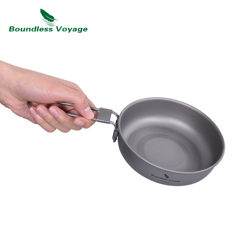 折りたたみ式ハンドル付き超軽量チタンフライパン,屋外キャンプ - Camping Cooking Equipment のレビューと価格