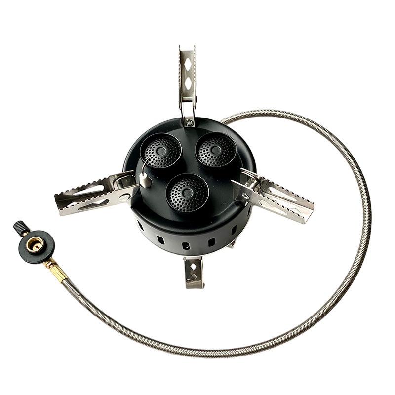 ポータブル 3 バーナー防風ブタンガスストーブ折りたたみ式屋 - Camping Cooking Gas Stove Portable Tool のレビューと価格