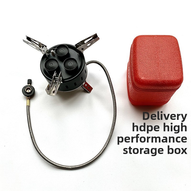 ポータブル 3 バーナー防風ブタンガスストーブ折りたたみ式屋 - Camping Cooking Gas Stove Portable Tool のレビューと価格