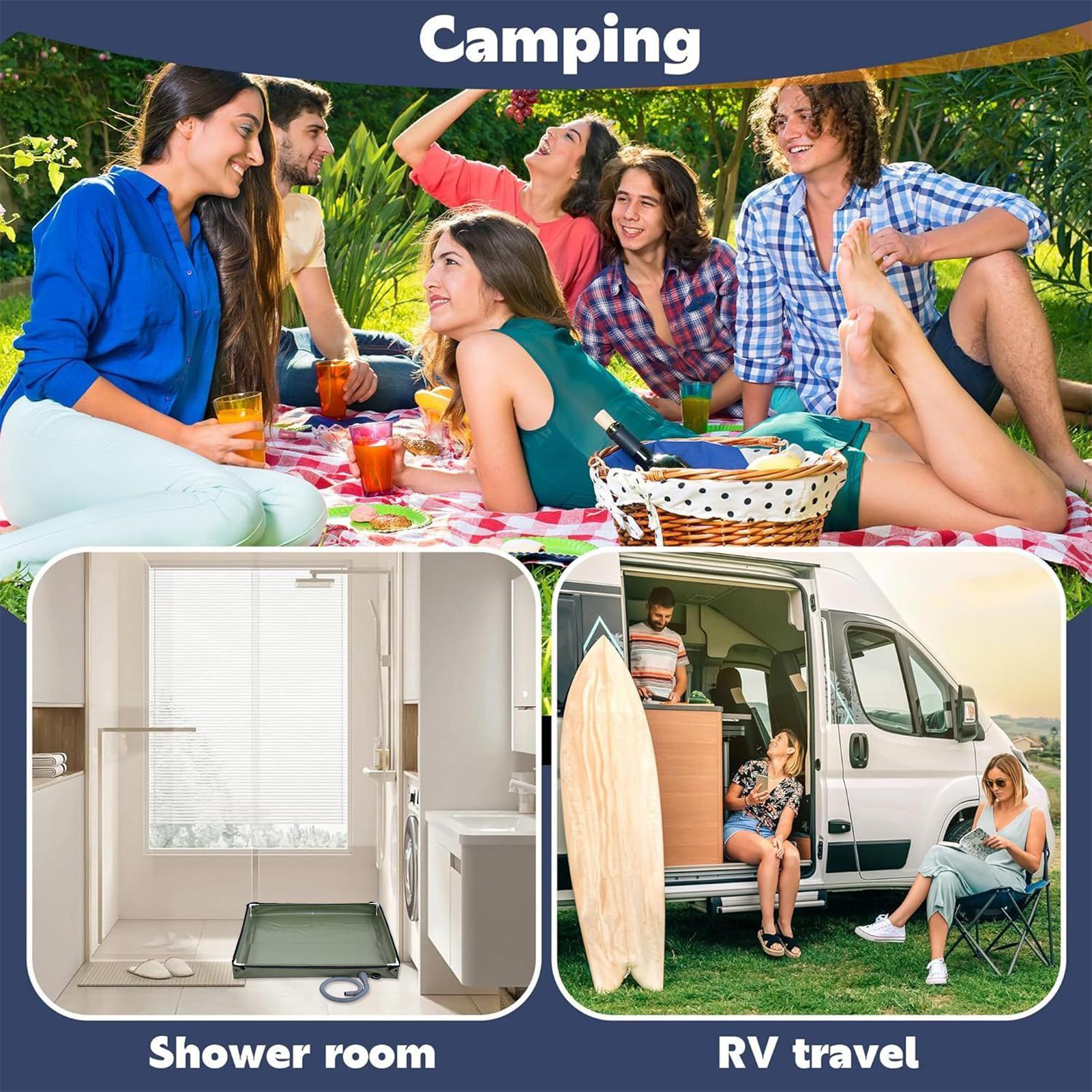 キャンプ用シャワーテントフロアベース、屋外テントシャワートレ - Camping Cooking Equipment のレビューと価格