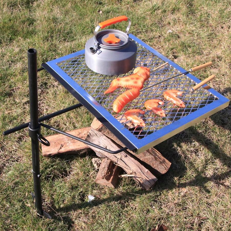 360 °   調整可能な回転式キャンプファイヤーグリル、頑 - Camping Cooking Equipment のレビューと価格