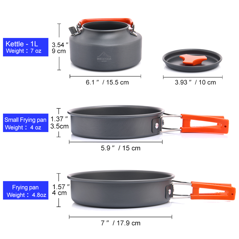 幅の屋外キャンプ調理器具セット、食器、調理カトラリー、調理器 - Camping Cooking Bundle のレビューと価格