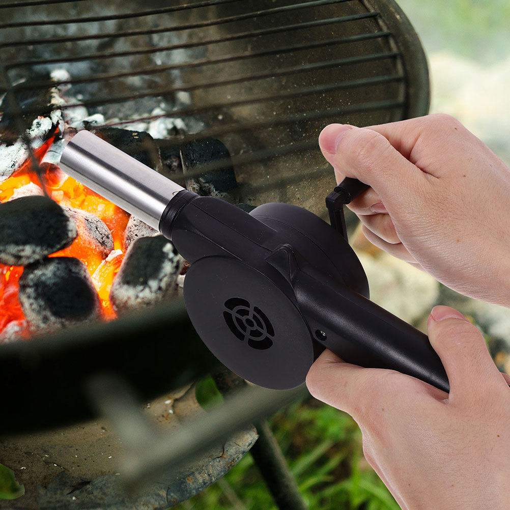 黒色の手動クランク式ブロワー バーベキューファン アウトドア - Camping Cooking Equipment のレビューと価格