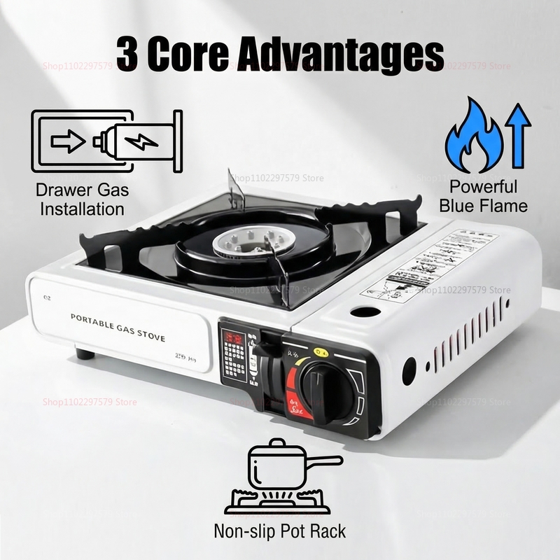 キャンプガスストーブポータブル折りたたみ屋外ストーブ旅行用品 - Camping Cooking Gas Stove Portable Tool のレビューと価格