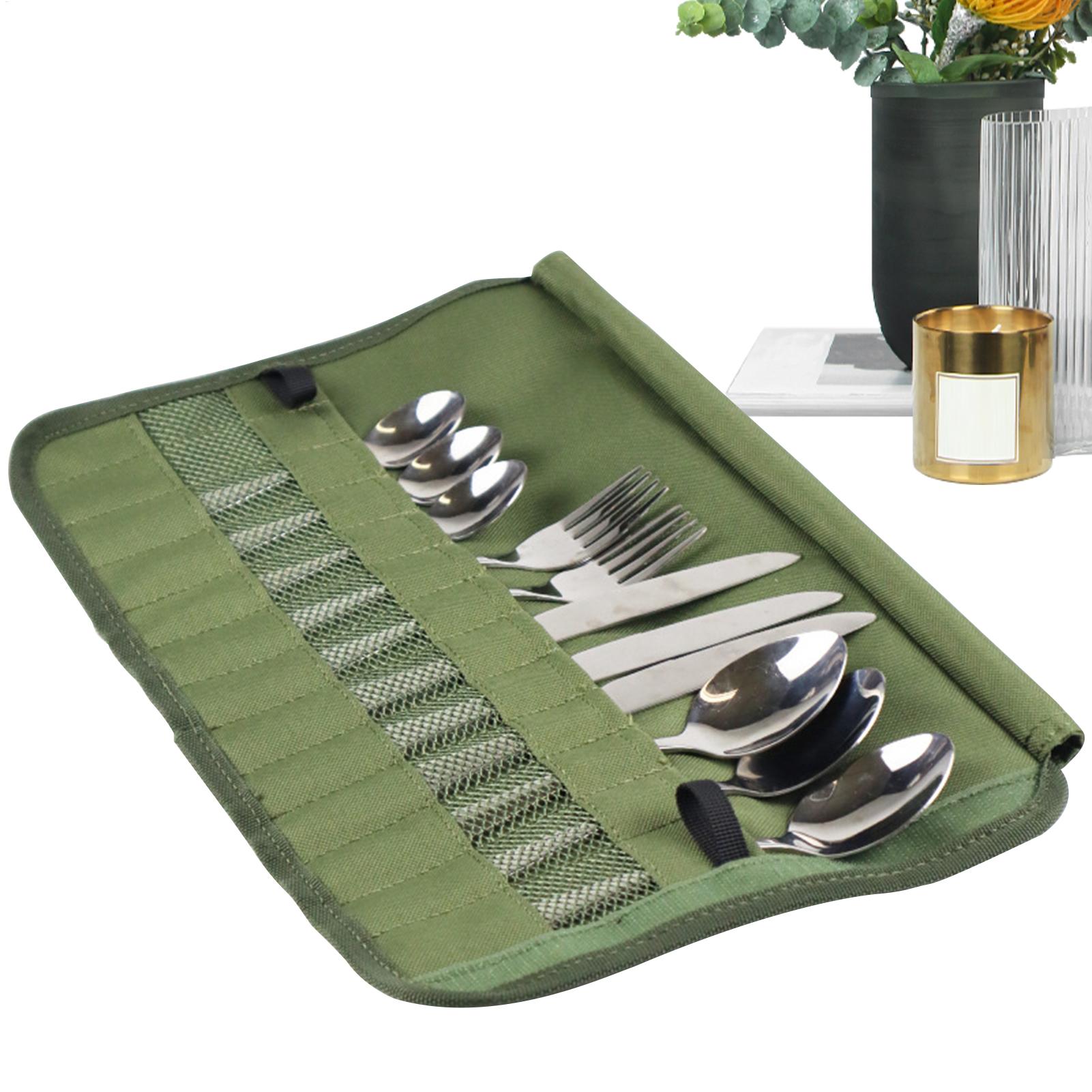 キャンプ食器ロールバッグキャンプ旅行調理器具オーガナイザー多 - Camping Cooking Utensil Roll のレビューと価格