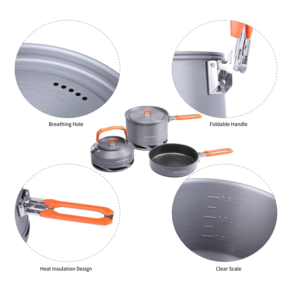 Fire Maple器具ハイキング調理セット熱交換器ポットパ - Camping Cooking Bundle のレビューと価格