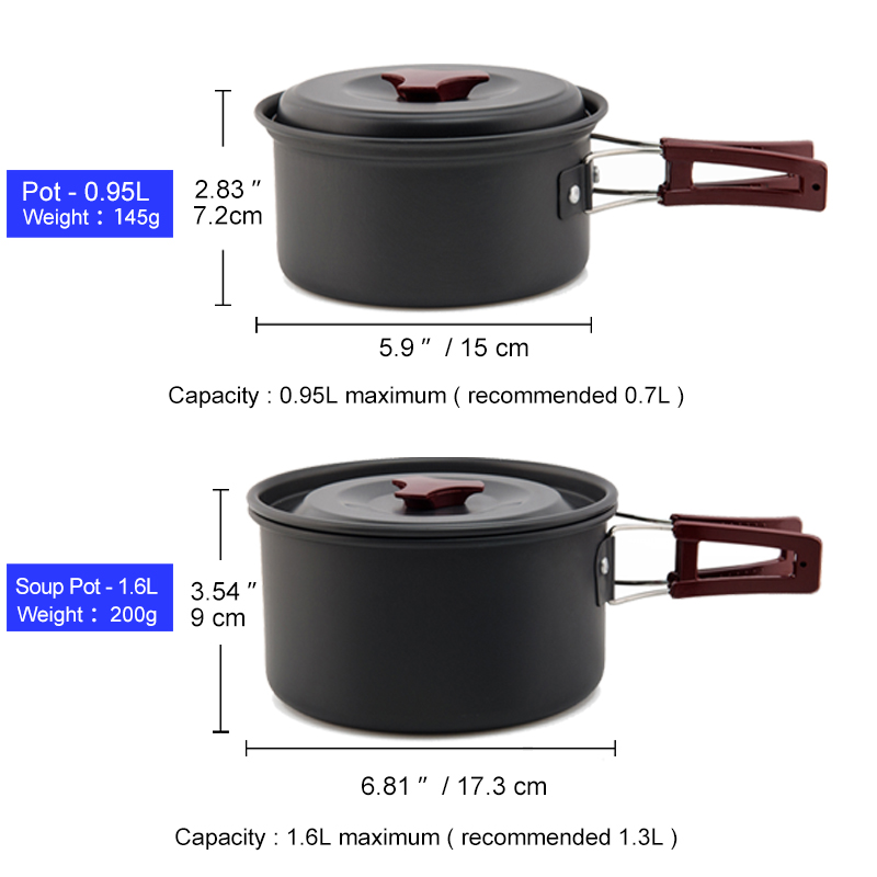 Widesea キャンプ調理器具セットアウトドアポット食器キ - Camping Cooking Bundle のレビューと価格