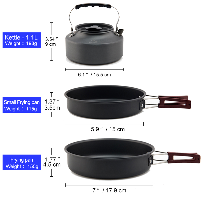 Widesea キャンプ調理器具セットアウトドアポット食器キ - Camping Cooking Bundle のレビューと価格