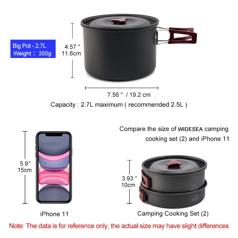Widesea キャンプ調理器具セットアウトドアポット食器キ - Camping Cooking Bundle のレビューと価格