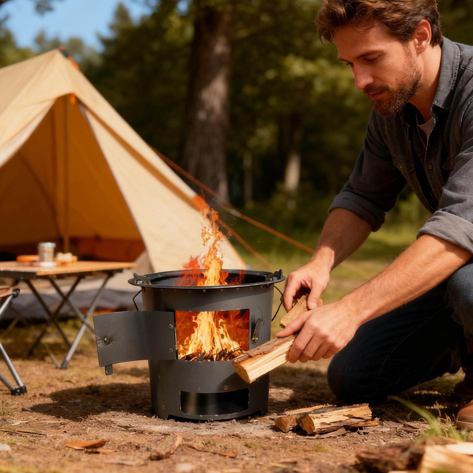 ロケットストーブ キャンプ用 ポータブル アウトドア調理器具 - Camping Cooking Gas Stove Portable Tool のレビューと価格