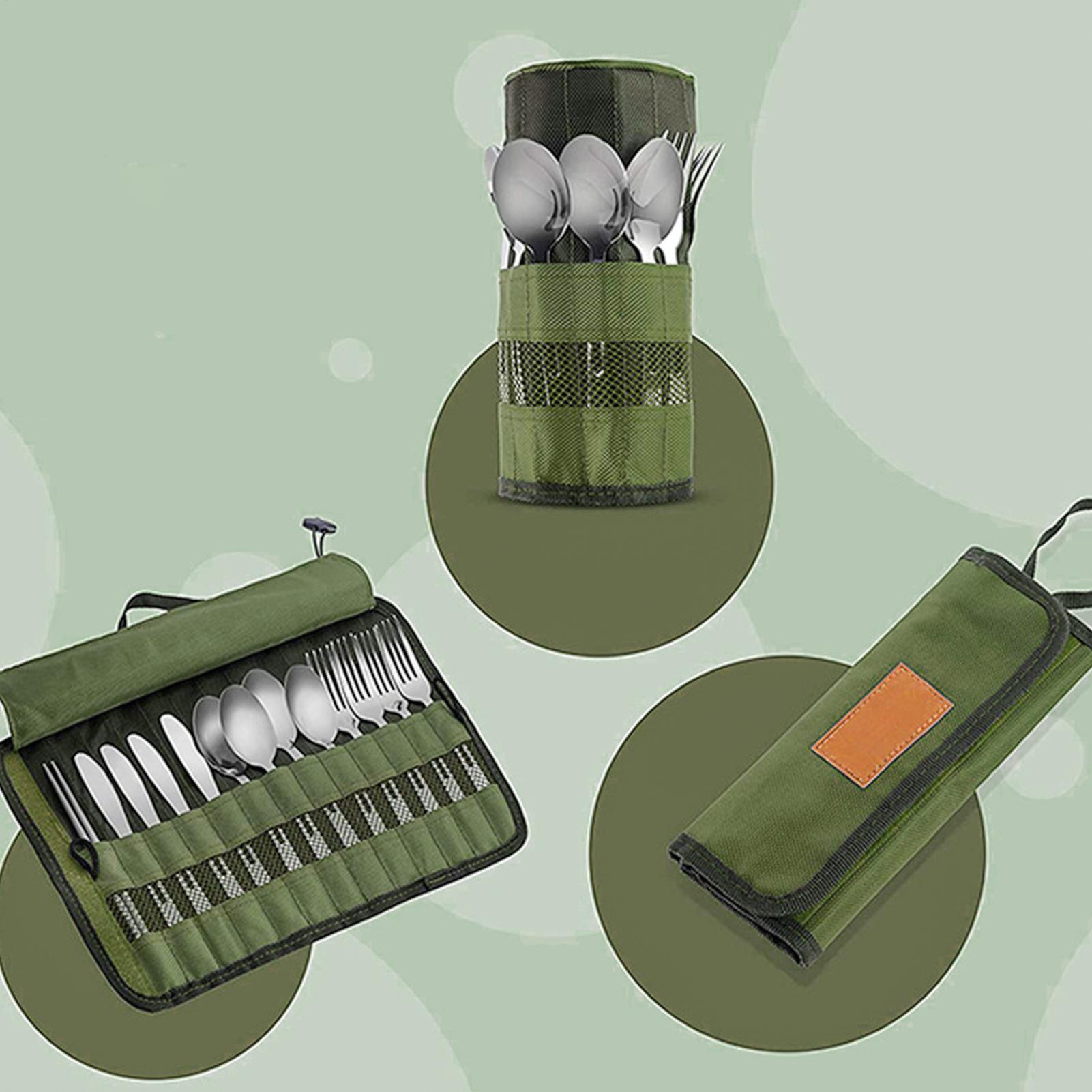 キャンプ用カトラリーロールバッグ キッチン調理器具セット ト - Camping Cooking Utensil Roll のレビューと価格
